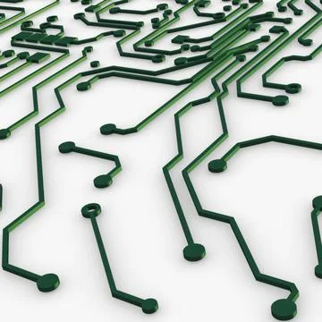 Illustration 3D Electronic Circuit Tech Elements Stock Illustration