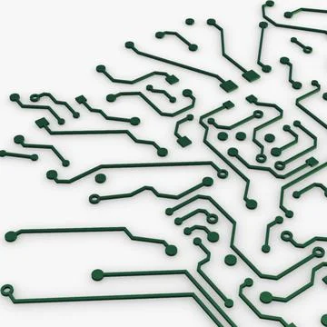Illustration 3D Electronic Circuit Tech Elements Stock Illustration
