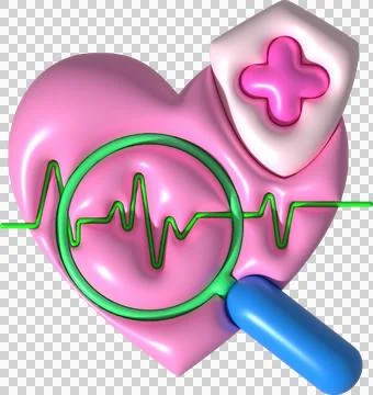 Illustration 3D. Finding and preventing cardiac vital signs. Stock Illustration