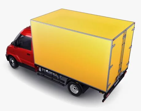 Illustration 3D Generic Box Delivery Truck with Cargo Space Stock Illustration