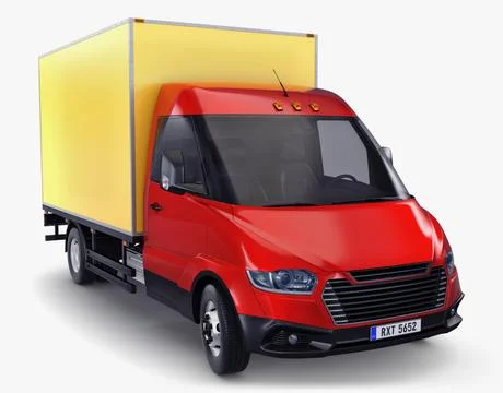 Illustration 3D Generic Box Delivery Truck with Cargo Space Stock Illustration
