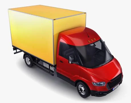 Illustration 3D Generic Box Delivery Truck with Cargo Space Stock Illustration