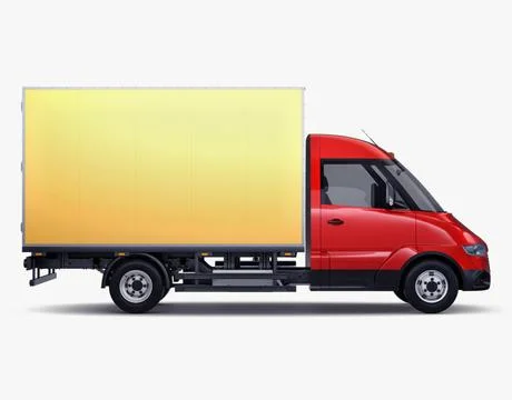 Illustration 3D Generic Box Delivery Truck with Cargo Space Stock Illustration