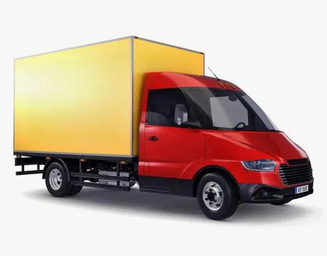 Illustration 3D Generic Box Delivery Truck with Cargo Space Stock-Illustration