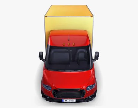 Illustration 3D Generic Box Delivery Truck with Cargo Space Stock Illustration