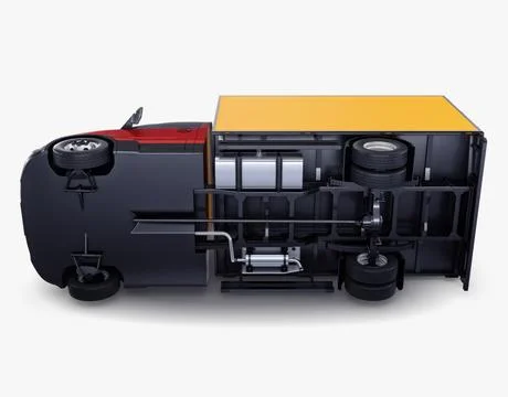 Illustration 3D Generic Box Delivery Truck with Cargo Space Stock Illustration