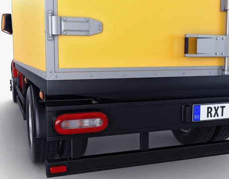 Illustration 3D Generic Box Delivery Truck with Cargo Space Stock Illustration