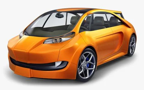 Illustration 3D Generic Electric Concept Car Stock Illustration