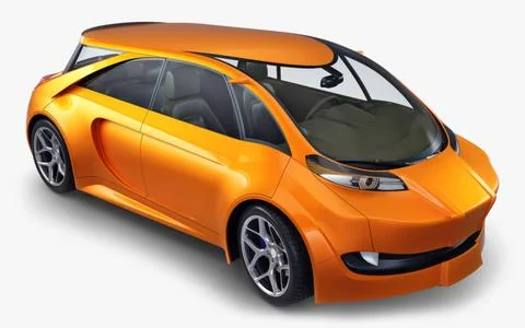 Illustration 3D Generic Electric Concept Car Stock Illustration