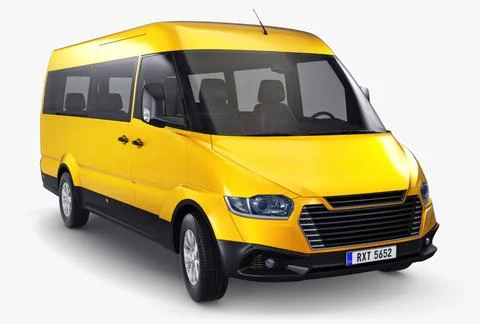 Illustration 3D Generic Passenger Van Stock Illustration