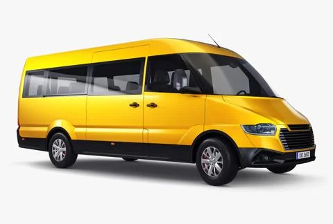 Illustration 3D Generic Passenger Van Stock Illustration