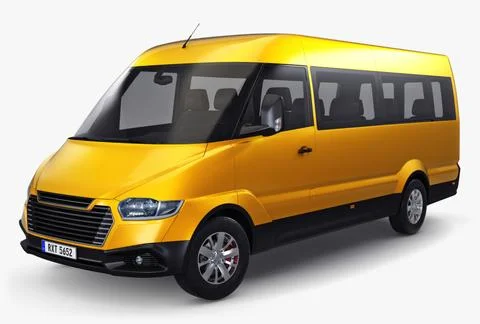 Illustration 3D Generic Passenger Van Stock Illustration
