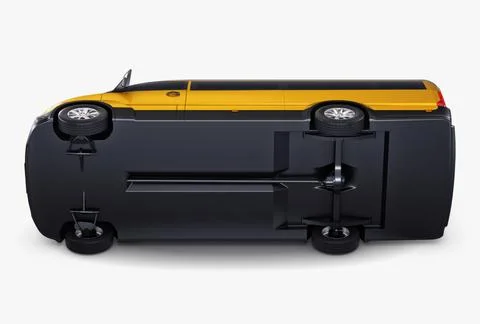 Illustration 3D Generic Passenger Van Stock Illustration