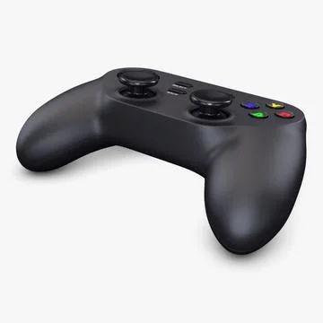 Illustration 3D Generic Video Game Controller with Ergonomic Gamepad Design Stock Illustration