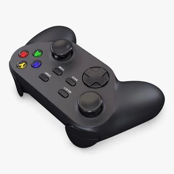 Illustration 3D Generic Video Game Controller with Ergonomic Gamepad Design Stock Illustration