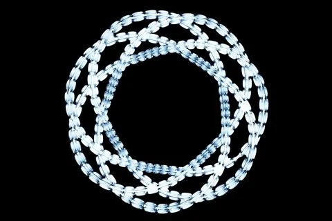 Illustration of 3d  glass chains in the form of a round spiral. Set of chains Stock Illustration