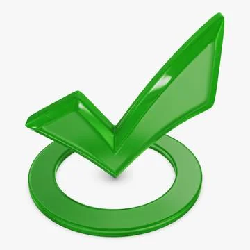 Illustration 3D Green check mark symbol representing success or completion Stock Illustration