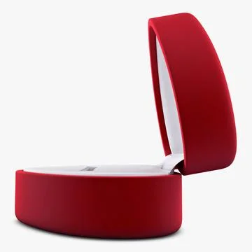 Illustration 3D Heart Shape Ring Box Red Stock Illustration