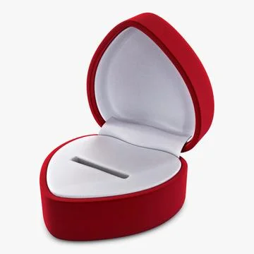 Illustration 3D Heart Shape Ring Box Red Stock Illustration