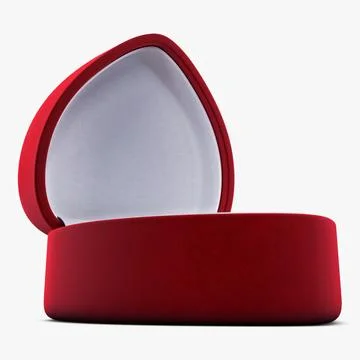 Illustration 3D Heart Shape Ring Box Red Stock Illustration