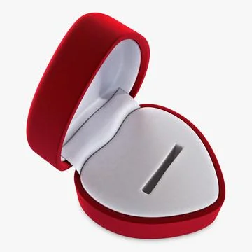 Illustration 3D Heart Shape Ring Box Red Stock-Illustration