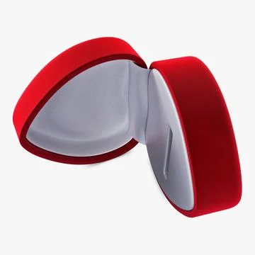 Illustration 3D Heart Shape Ring Box Red Stock Illustration