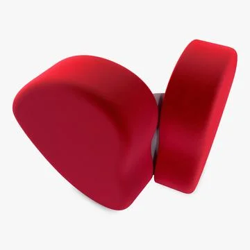 Illustration 3D Heart Shape Ring Box Red Stock-Illustration