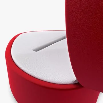 Illustration 3D Heart Shape Ring Box Red Stock Illustration