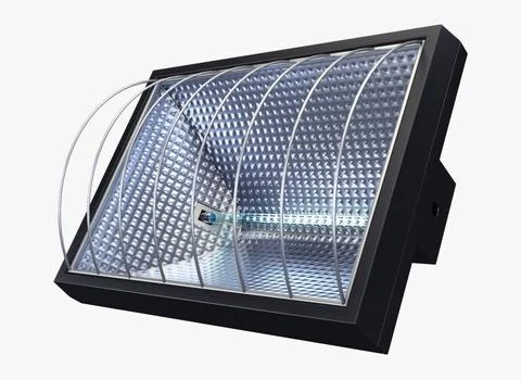 Illustration 3D High-Performance Floodlight for Outdoor Spaces Stock Illustration