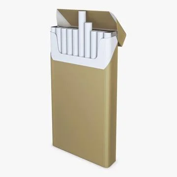 Illustration 3D Opened Pack of Super Slim Cigarettes in a 3D Render Stock Illustration
