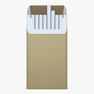 Illustration 3D Opened Pack of Super Slim Cigarettes in a 3D Render Stock Illustration