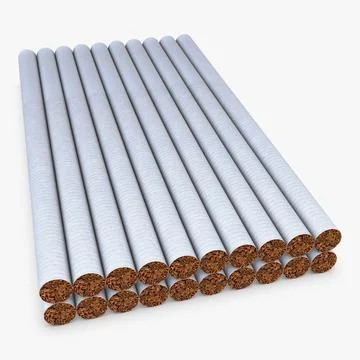 Illustration 3D Opened Pack of Super Slim Cigarettes in a 3D Render Stock Illustration