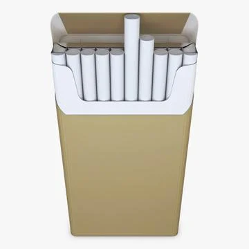 Illustration 3D Opened Pack of Super Slim Cigarettes in a 3D Render Stock Illustration
