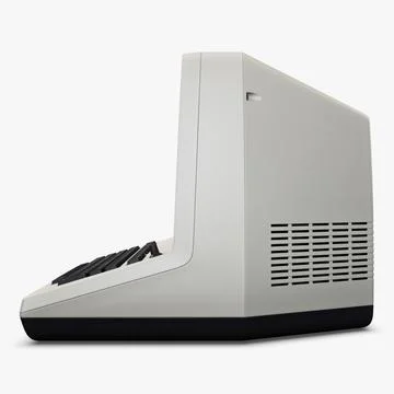 Illustration 3D Personal Retro Computer with Vintage Electronic Setup Stock Illustration