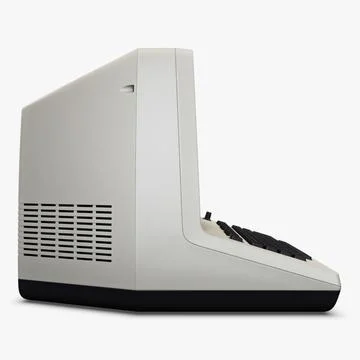 Illustration 3D Personal Retro Computer with Vintage Electronic Setup Stock Illustration