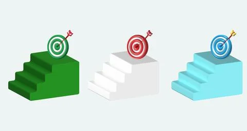 Illustration 3D . Planning and setting goals to be achieved. Stock Illustration