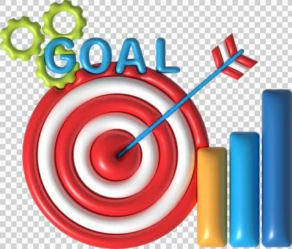 Illustration 3D  Planning and setting financial goals to be achieved. Stock Illustration