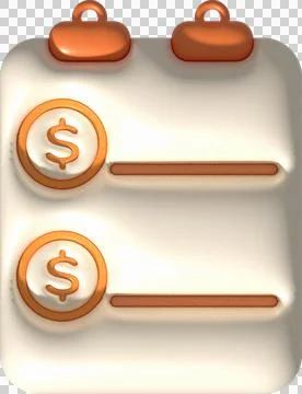 Illustration 3D Planning and setting financial goals to be achieved. Illustrazione stock