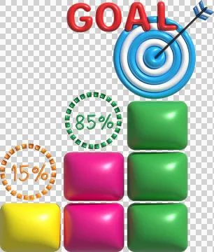 Illustration 3D Planning and setting business goals to be achieved. Stock Illustration