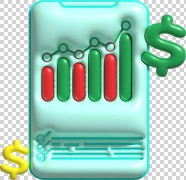 Illustration 3D , planning, graphing, charting and setting business goals t.. Stock-Illustration