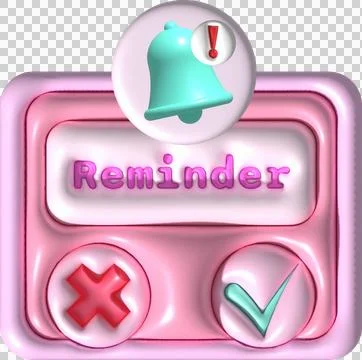 Illustration 3D  pop-up window with notification bell 스톡 일러스트