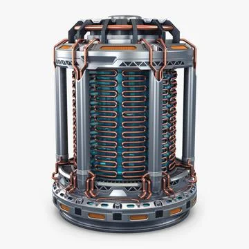 Illustration 3D Reactor Gen Sci-Fi Biohazard Radioactive Generator Illustrazione stock