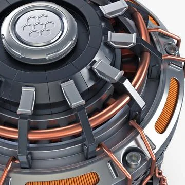 Illustration 3D Reactor Gen Sci-Fi Biohazard Radioactive Generator Stock Illustration