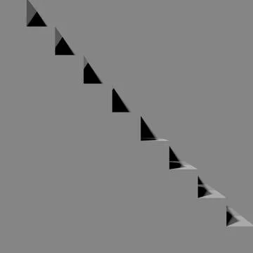 Illustration 3d render design of gray wall with triangle tops with shadow on iso Illustrazione stock