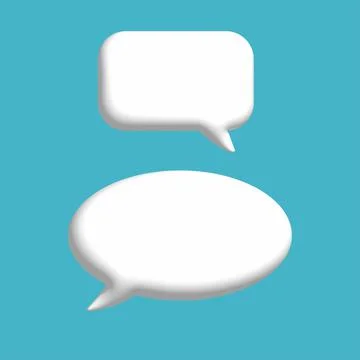 Illustration 3D render speech bubbles. Blank empty speech bubbles Stockillustratie
