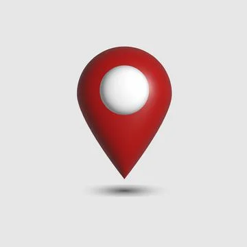 Illustration 3D render, Vector of map pointer icon. GPS location symbol. Flat Stock Illustration