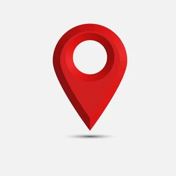 Illustration 3D render, Vector of map pointer icon. GPS location symbol. Flat Stock Illustration