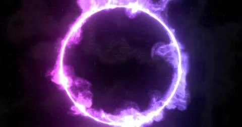 Illustration of 3D rendering. Futuristic Sci-Fi Abstract red and blue neon li Illustrazione stock