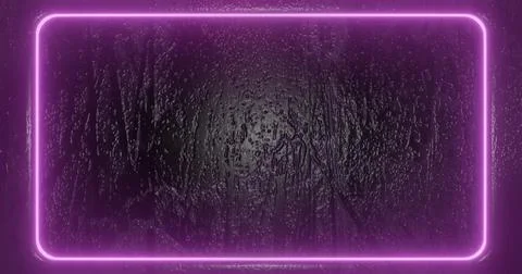 Illustration of 3D rendering. Futuristic Sci-Fi Abstract red and blue neon li Stock Illustration