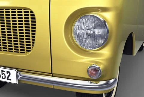 Illustration 3D Retro Passenger Van with Vintage Design Stock Illustration